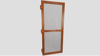 Alumínium nyíló keretes szúnyogháló ajtó szett (Aranytölgy/Fóliás)
