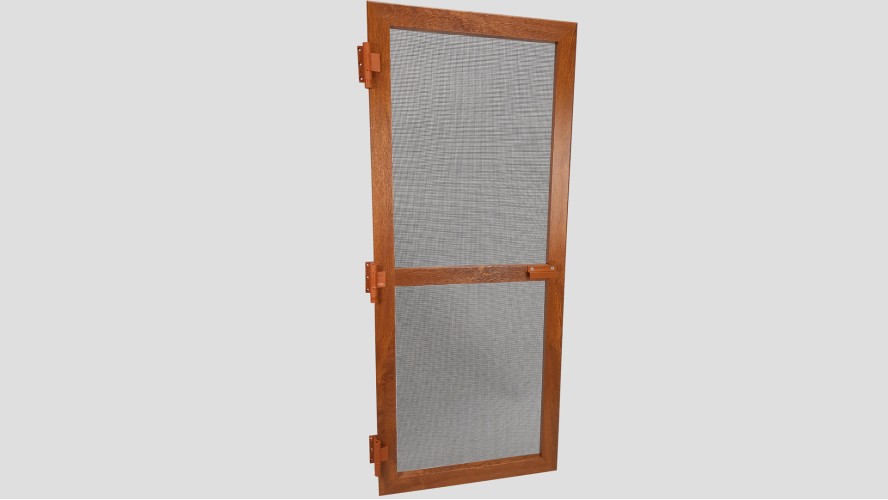 Alumínium nyíló keretes szúnyogháló ajtó szett (Aranytölgy/Fóliás)