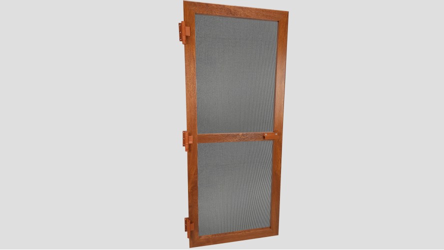 Alumínium nyíló keretes szúnyogháló ajtó szett (Aranytölgy/Fóliás)