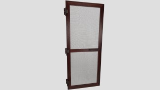 Alumínium nyíló keretes szúnyogháló ajtó szett (Mahagóni/Fóliás)