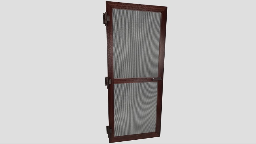 Alumínium nyíló keretes szúnyogháló ajtó szett (Mahagóni/Fóliás)