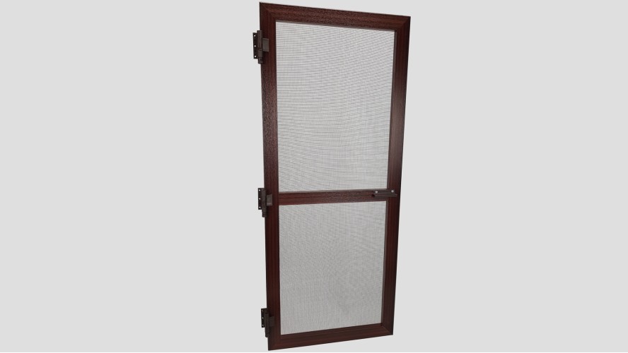 Alumínium nyíló keretes szúnyogháló ajtó szett (Mahagóni/Fóliás)